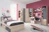 Complete tienerkamerset in eiken en grijs met bed, bureau en kast