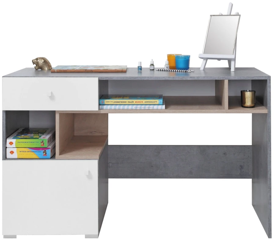 Bureau SIMON 10 wit grijs eiken