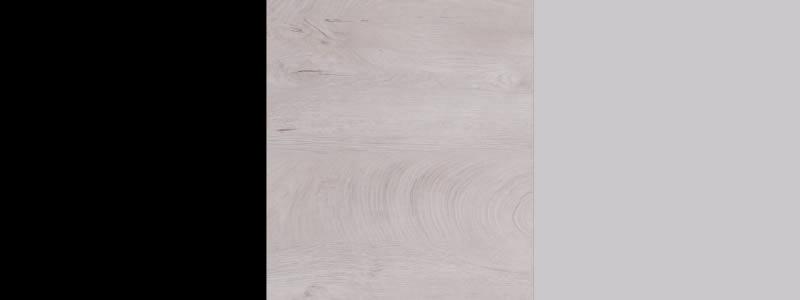 Farbpalette für Kommoden: Kombination aus Schwarz, hellem Eichen-Dekor und dezentem Lichtgrau.