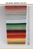 Farbpalette Magic Velvet Samtstoff in bunten Tönen wie Rosa, Grün, Rot und Gelb.