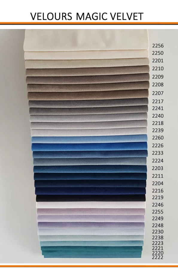 Velours Magic Velvet Farbpalette: Hochwertige Samtstoffe in vielen Nuancen für Möbelbezüge.
