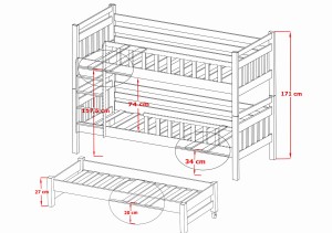 KAJA Etagenbett Ausziehbett für 3 Kinder mit Schubladen Deine Möbel