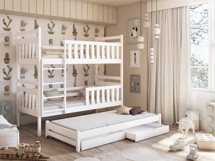 Etagenbett für 3 Kinder KAJA weiß