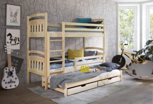 ALAN Etagenbett Ausziehbett für 3 Kinder mit Schubladen Deine Möbel