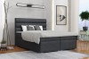 Modernes Boxspringbett in Anthrazit mit gestepptem Kopfteil im stilvollen Schlafzimmer.