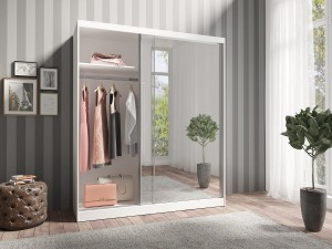 LONDON Kleiderschrank Schwebetürenschrank mit Spiegeltüren Deine Möbel