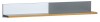 Schlichtes Wandboard in Grau und Weiß mit Ablagefläche in Eiche-Nachbildung.