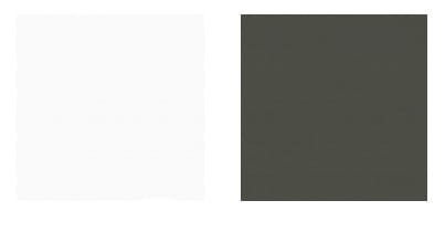 Farbkombination aus Weiß und Anthrazit als Farbmuster für modernes Möbeldesign.