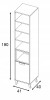 Dimensional sketch of a narrow shelf: 190 cm height, 41 cm width and 40 cm depth.