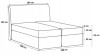 Technische Zeichnung Boxspringbett 180x200 cm mit Maßen und Abmessungen.