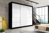 Modern wardrobe Matt White with black frame and sliding doors