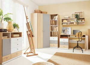 POKO 4 Kinderzimmer-Set Jugendzimmer-Set mit Kommode Deine Möbel