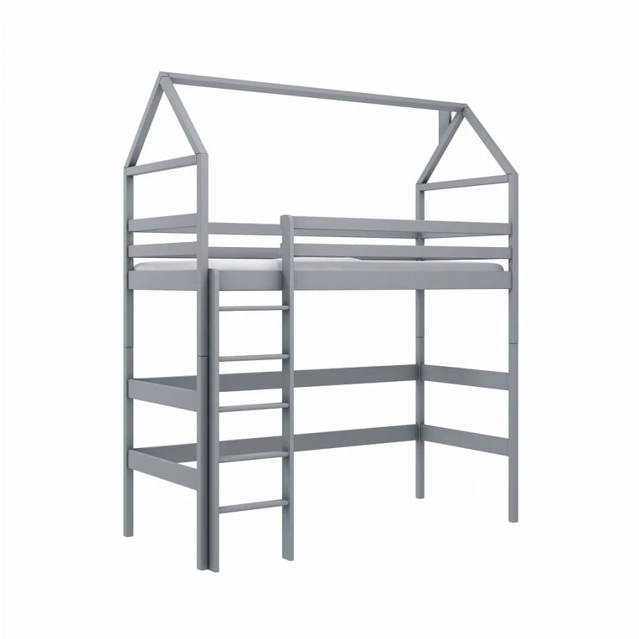 Etagenbett Kinderbett Hausbett Hochbett für 1 Kind MARINA Aschgrau.jpg