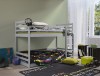 Modernes graues Etagenbett aus Holz in einem stilvoll eingerichteten Jugendzimmer mit Teppich und Deko.