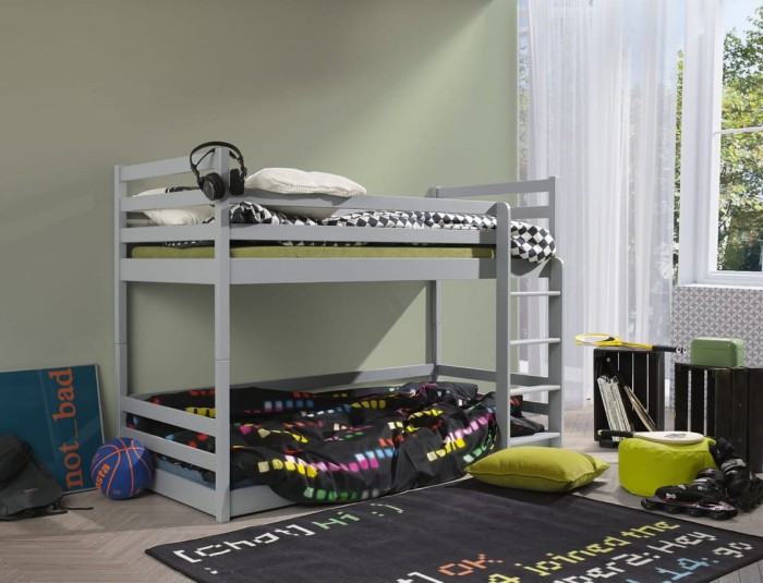 Etagenbett für 2 Kinder MINI aschgrau