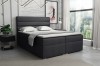 Elegantes Boxspringbett in Anthrazit mit quergestepptem Kopfteil.