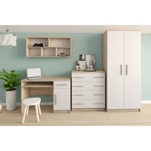 OLMO II Kinderzimmer-Set Jugendzimmer-Set Weiß+Sonoma Deine Möbel
