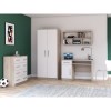 Compleet jeugdkamer-ensemble met functioneel bureau en veel opbergruimte in eiken-replica.