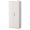 Classic white two-door wardrobe for bedroom or children's room.