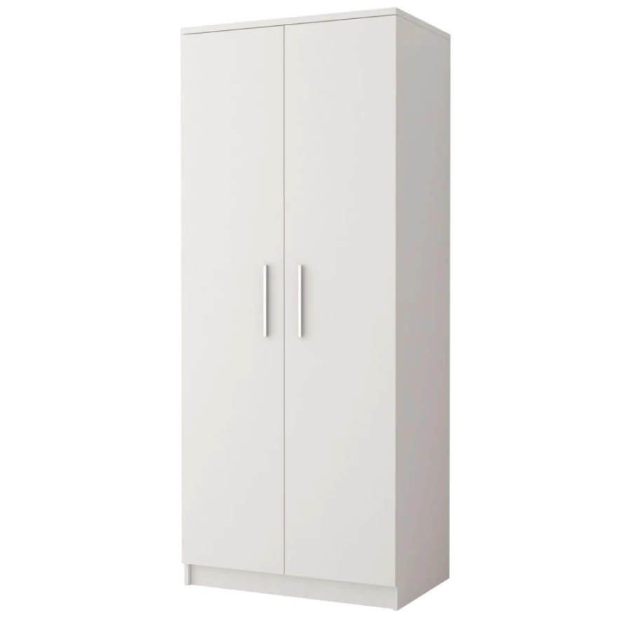 Klassischer weißer Kleiderschrank zweitürig für Schlafzimmer oder Kinderzimmer.