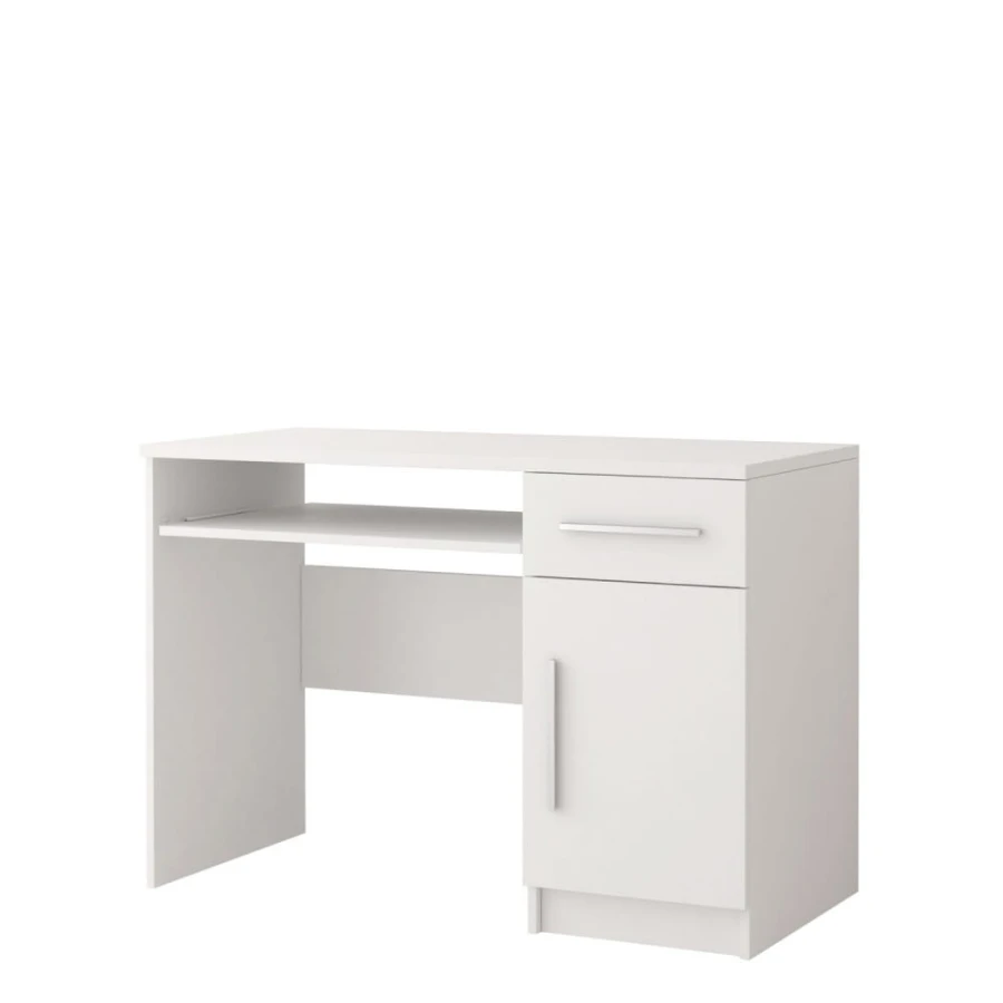 Weißer Schreibtisch mit Schublade und Schrank für Büro oder Kinderzimmer