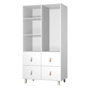 FAGOT 06 Kleiderschrank mit Schubladen 104 cm Weiß Deine Möbel