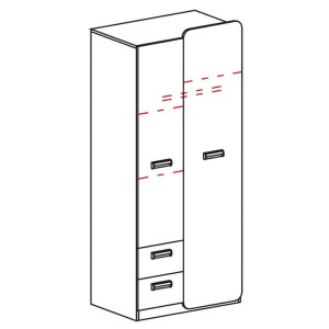 LUKA L1 Kleiderschrank Weiß Matt/Eiche Deine Möbel