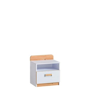 LUKA L12 Nachttisch Weiß Matt/Eiche Deine Möbel