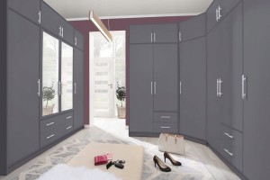 SAM SR2 Kleiderschrank 3-türig Garderobe Garderobensystem Anthrazit Deine Möbel