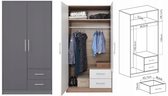 Garberobe Kleiderschrank SAM SR3 Anthrazit'.jpg