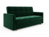Modernes 3-Sitzer Schlafsofa aus dunkelgrünem Samt.