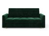 Vooraanzicht van een elegante groene fluwelen slaapbank.