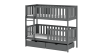 Grijs stapelbed van massief hout met twee bedladen voor de kinderkamer.