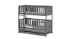Dark grey bunk bed with ladder and two integrated drawers for the children's room.