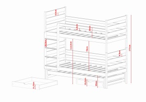 TOMI Etagenbett Ausziehbett für 3 Kinder mit Schubladen Deine Möbel
