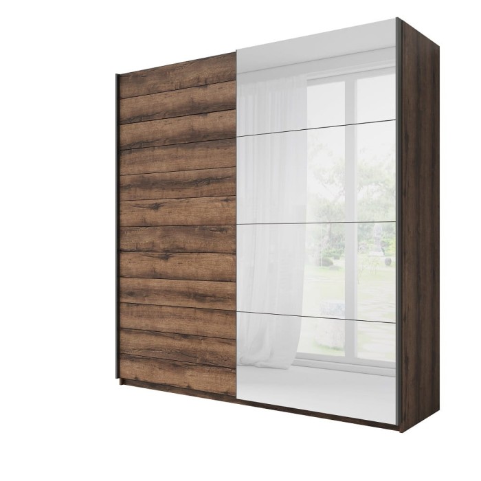 Kleiderschrank BEMO II mit Spiegel Korpus + Fronten Eiche Monastery'.jpg