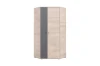 Compact corner wardrobe in light wood-look and anthracite, ideal for small rooms.
