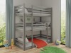 Stabiles Dreier-Etagenbett aus Holz in Grau für das Kinderzimmer, platzsparendes Design.
