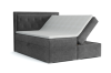 Boxspringbett in Grau mit aufklappbarem Bettkasten für extra Stauraum