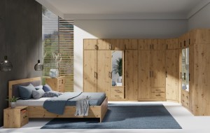 SAM SR2 Kleiderschrank 3-türig Garderobe Garderobensystem Artisan Deine Möbel