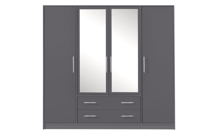Kleiderschrank 4-türig Garderobe Garderobensystem SAM SR1 Anthrazit mit Spiegel