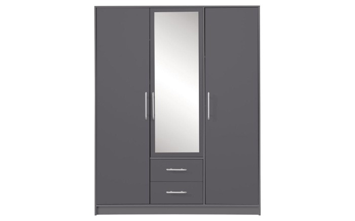Kleiderschrank 3-türig Garderobe Garderobensystem SAM SR2 Anthrazit mit Spiegel