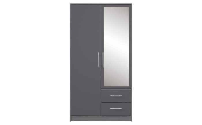 Kleiderschrank 2-türig Garderobe Garderobensystem SAM SR3 Anthrazit mit Spiegel