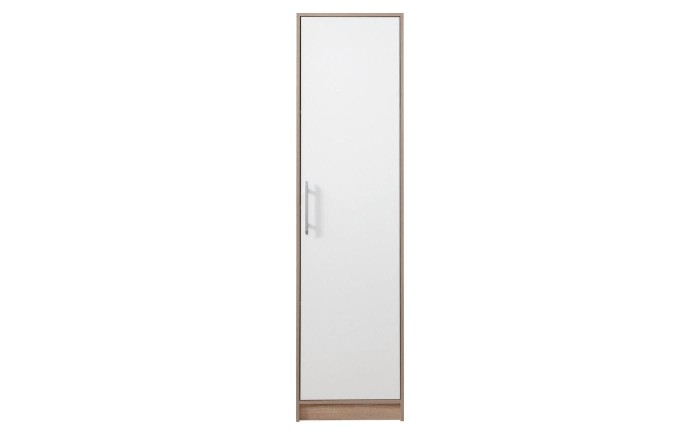 Kleiderschrank Wäscheschrank 1-türig Garderobe Garderobensystem SAM SR5 Weiß Lux / Eiche Sonoma