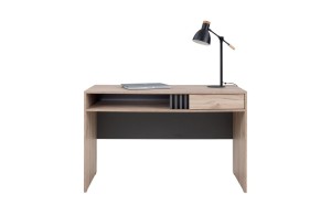 AL 09 + AL 10 Schreibtisch mit Container Eiche hell/Anthrazit Deine Möbel