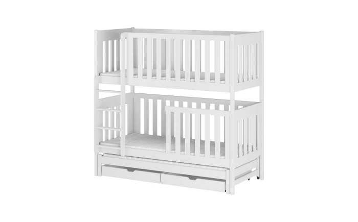 Etagenbett OLIVIA für 3 Kinder 90x200 weiß