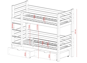 PIA 90x200 Weiß Etagenbett Deine Möbel