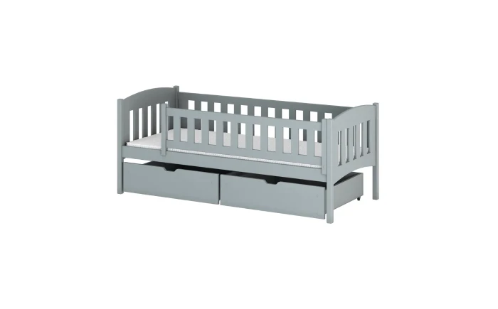 Kinderbett für 1 Kind Einzellbett GUSTAV 90x200 Aschgrau