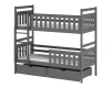 Dark grey bunk bed made of wood with two large drawers for more storage space.