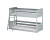 Modern stapelbed in grijs van hout met stevige ladder voor de kinderkamer.